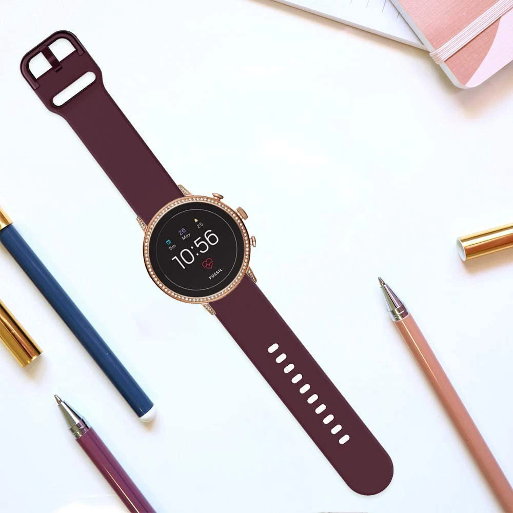 Horlogeband voor Fossil Women's Gen 4 Venture HR, 18 mm Quick Release-band voor Fossil Women's Gen 6 42 mm / Charter HR / Gen 5E 42 mm / TicWatch C2