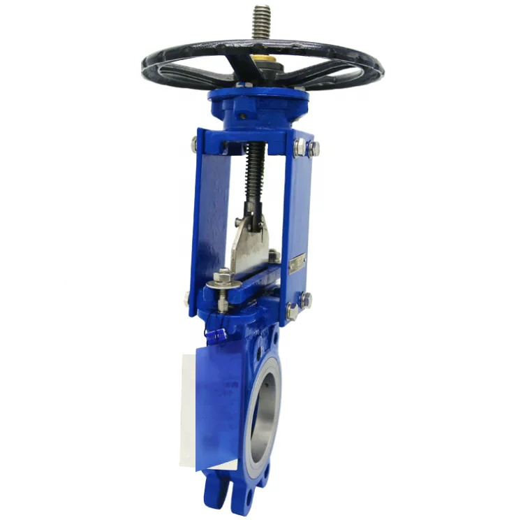 Ductile Iron Manual Slurry Knife Gate Valve With Rubber Sleeves