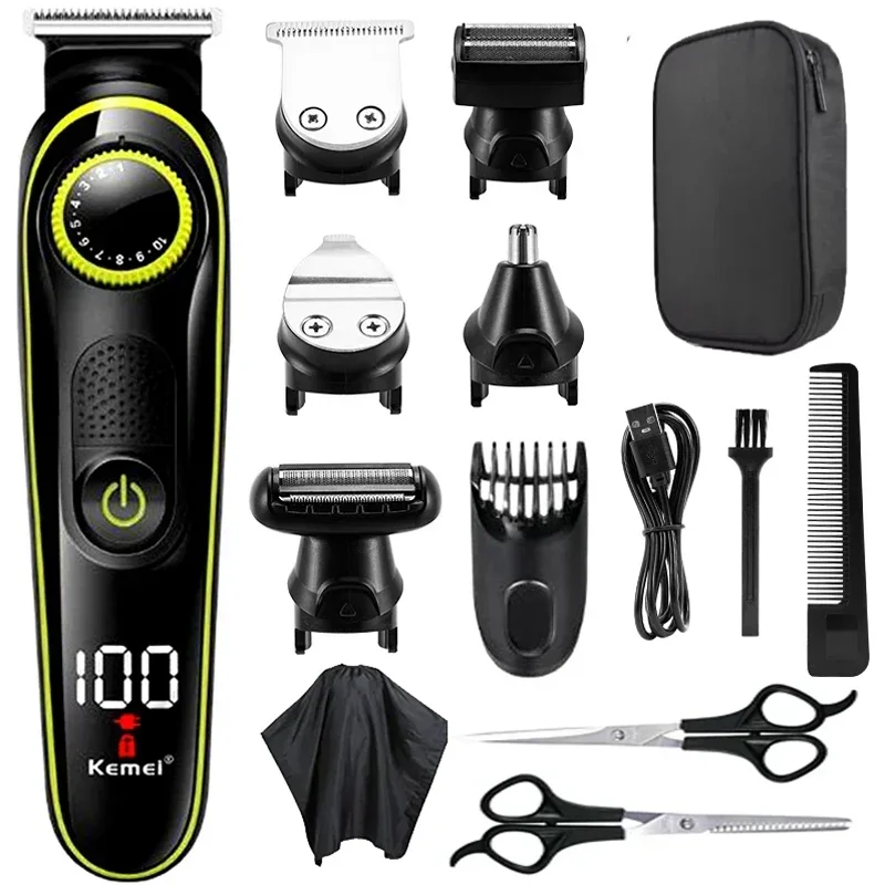 Kemei 696 Electric Hair Clipper Multifunctional Trimmer For Men Electric Shaver For Men's Razor Nose 5 In 1 Professional Trimmer