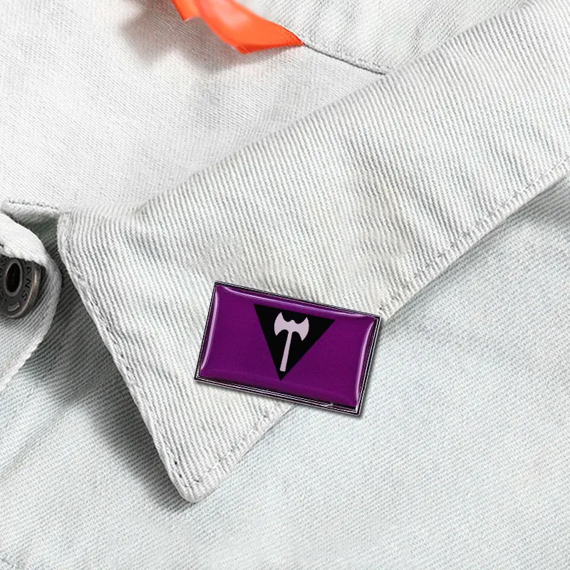 1999 مثليه لابري العلم شارة مجوهرات الأرجواني #5