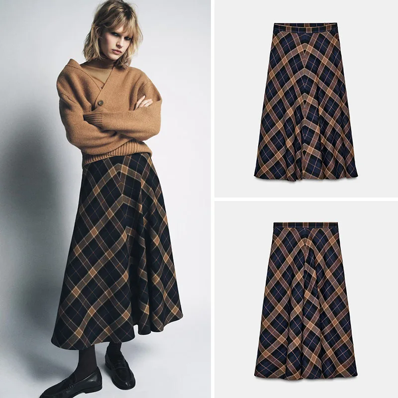 

Лимитированная серия: Новое весеннее женское пальто-юбка в клетку, длинное, в академическом стиле, модная этническая женская одежда для женщин 25-35 лет