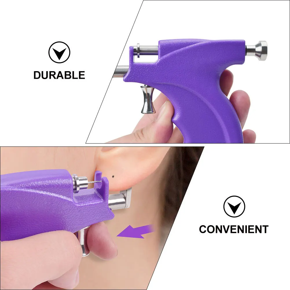 

1Set Ear Piercing Device Quick Accurate Location Durable Safe for Long Term Use Purple Ears Piercing Tools Ear Puncture Device