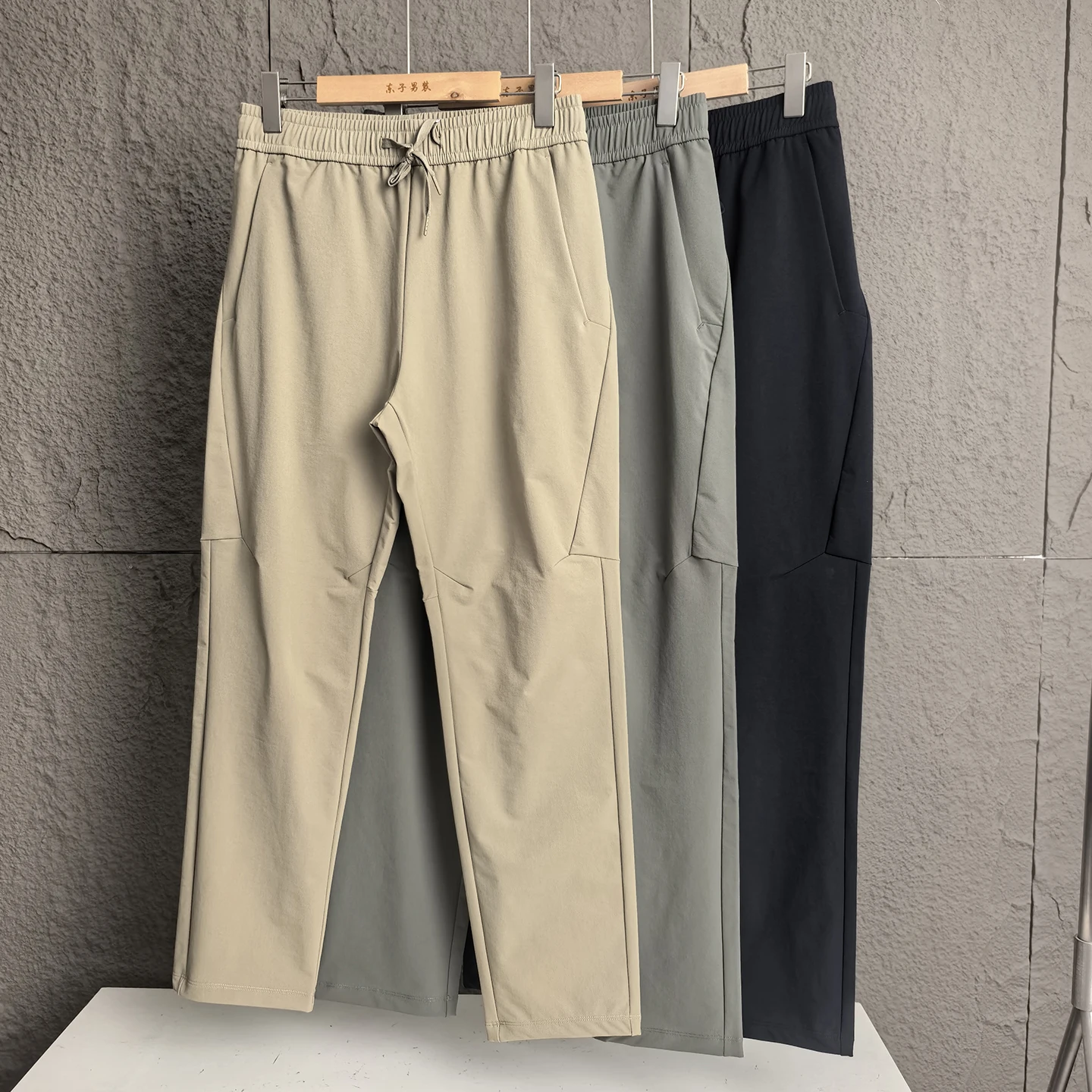 

Men's Spor Straight Leg Casual Pants Elastic Waist Anti-Wrinkle Windproof Spring Autumn Tee-Dimensional Tailoring