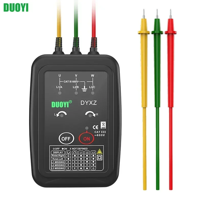 Multi-phase sequencer Motor steering detection Three- electric box phase  Non-contact phase