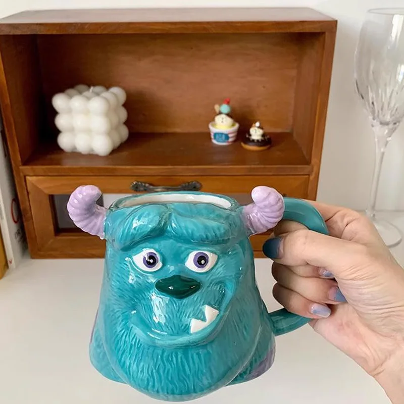 Disney Pixar Monsters, Inc. Mike Sullivan Ceramic Mug Cup Action Figure Model Toys Cartoon Kawaii Monsters University Kids Gifts