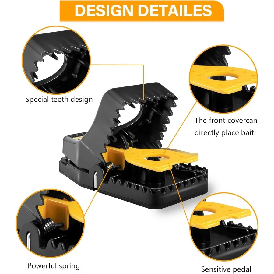 [ ] Mouse Traps Indoor for Home Reusable Mice Traps with Sharper Teeth Precise Triggering Mechanism for Quick and Humane Captur