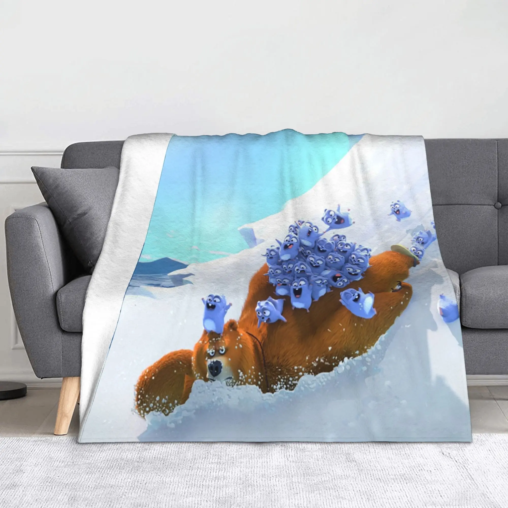 

Флисовое одеяло Grizzy, аниме, одеяла для постельных принадлежностей, дорожные мягкие постельные принадлежности, пледы