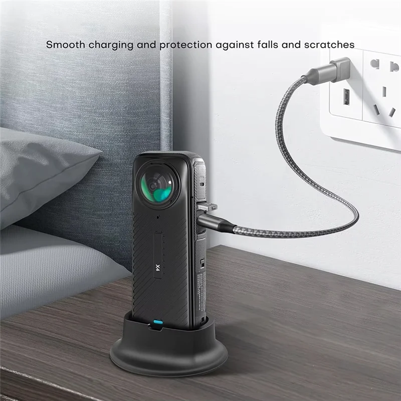 Insta360 X4 용 ABJF-실리콘 렌즈 커버 고정 데스크탑 스탠드 기본 카메라 렌즈 보호기 스포츠 카메라 액세서리