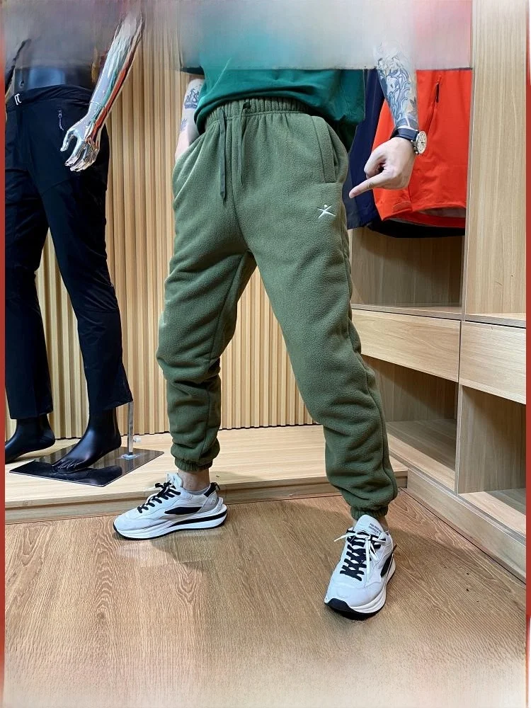 

Уличные мужские двусторонние спортивные брюки с манжетами, повседневные брюки, молодежные зимние модные дышащие удобные брюки