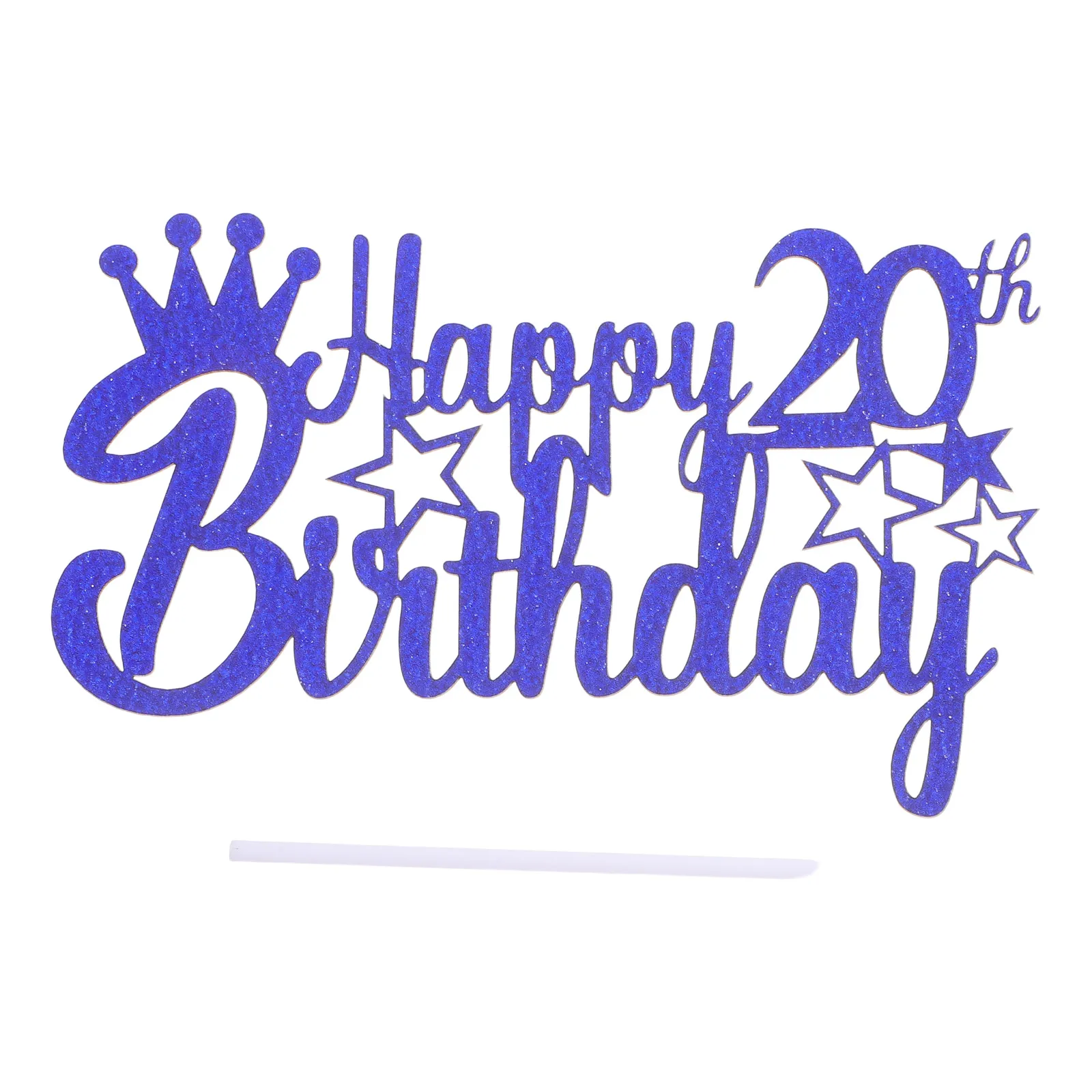 

20pcs Birthday Cake Decorations Glitter Star Picks Elegant Cake Topper For Party Happy Birthday Cupcake Toppers
