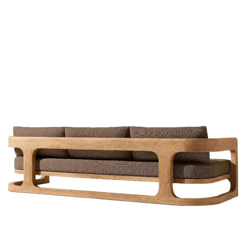 

Диван класса люкс, современная уличная мебель, комбинация из массива дерева и тика, чехол для садового дивана.