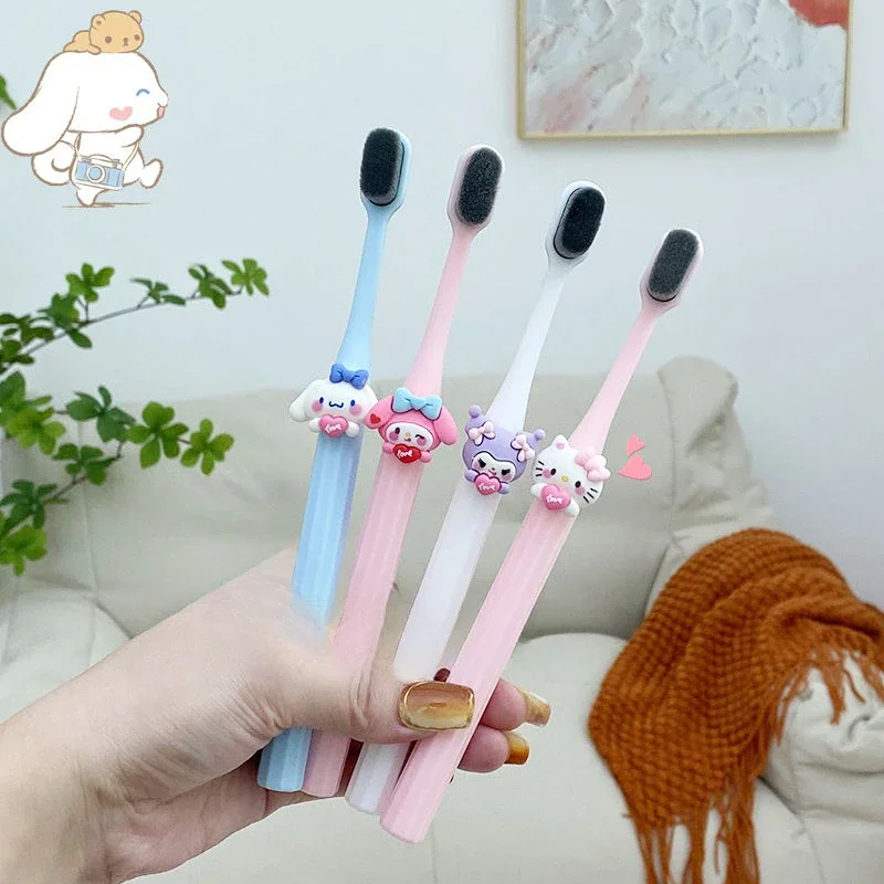 Sanrio Hello Kitty kuromi my melody cinnamorol cartoon cute toothbrush couple home comfortable soft bristles to clean teeth