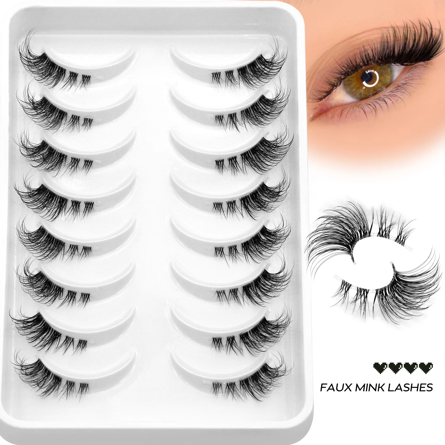 False Eyelashes Half Lashes, Cat Eye Look