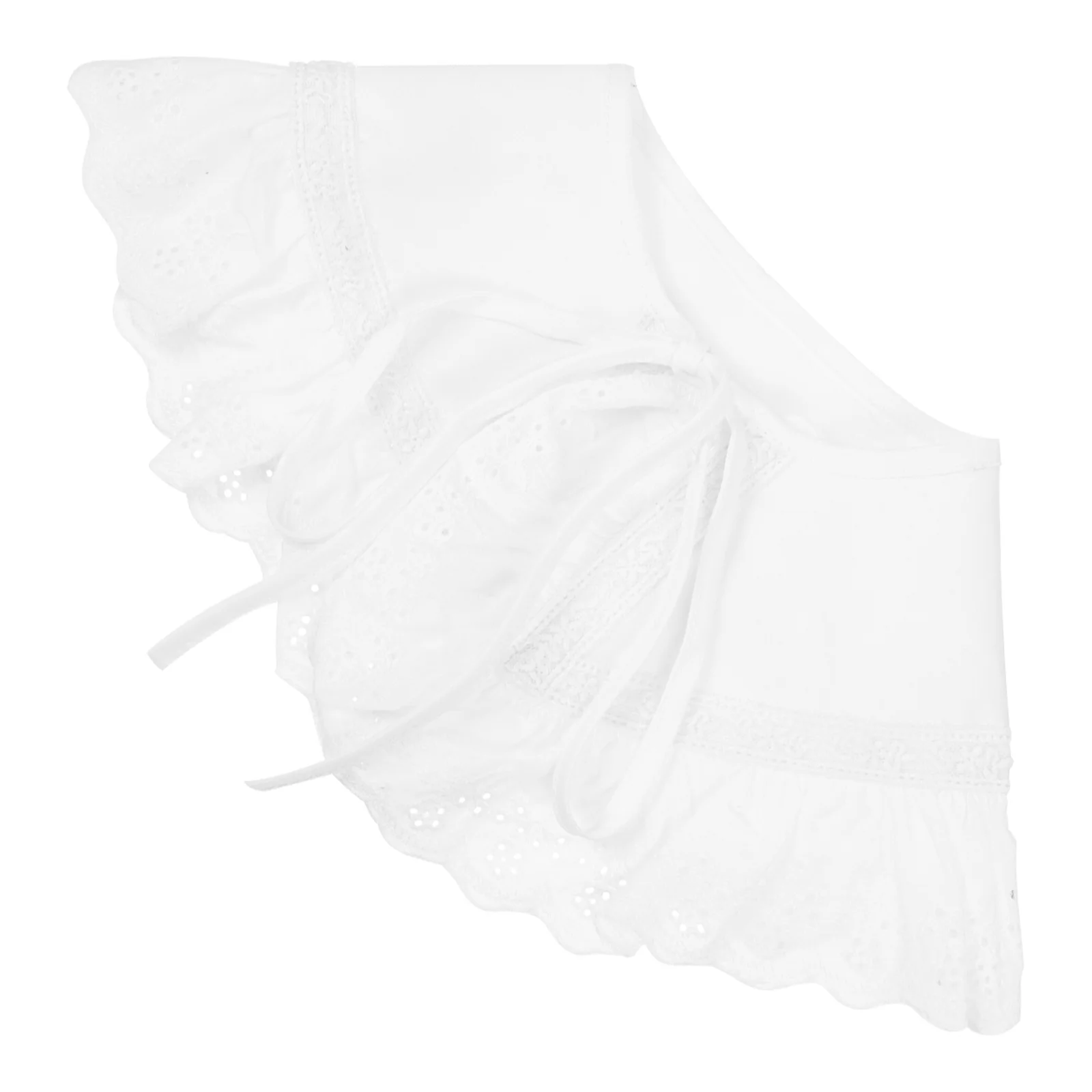 

1pc Women'S Ruffled Fake Collar Detachable Cotton Lace Collar For Blouse Tank Top Gown Dress Beachwear Shirt Accessory Fashion