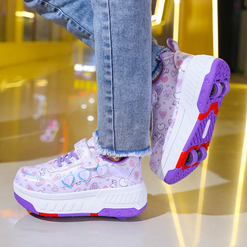 Nuove scarpe da pattinaggio a rotelle alla moda per bambini Comode scarpe da pattinaggio a rotelle per fitness all'aperto per ragazze Taglia 29-40