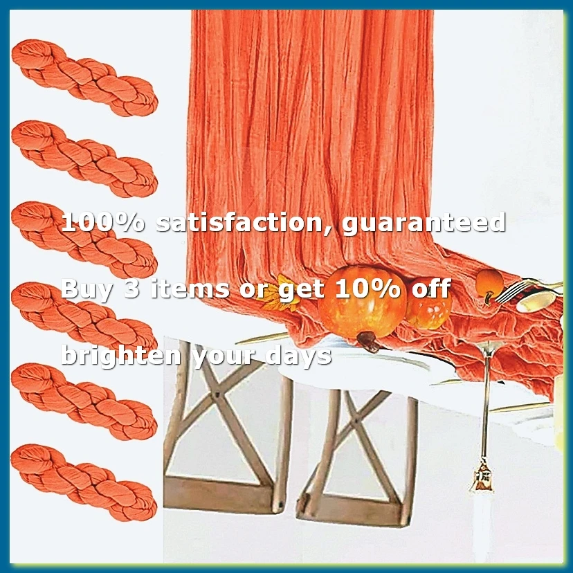 6 Pack Orange Cheesecloth Table Runners Gauze Table Runners 10 Feet Long Translucent
