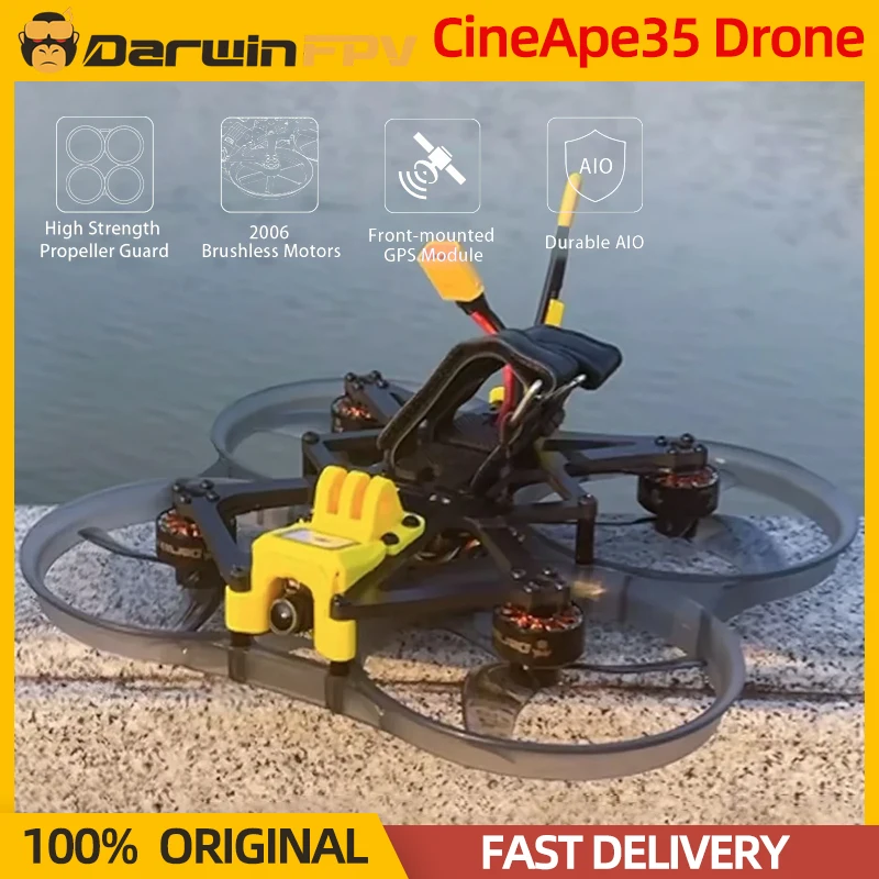 DarwinFPV CineApe35 3.5inch FPV ELRS Analog/O3 4S/6S 2006 Brushless Motor For RC FPV Cinewhoop Racing