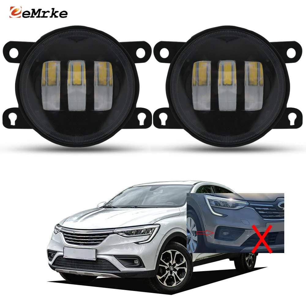 Led PTF Fog Lights for Renault Arkana B0+ LJC (Russia) 2019 2020 2021 2022 Daytime Running Lamp DRL Upgrade Fog Lamp Assy 40W