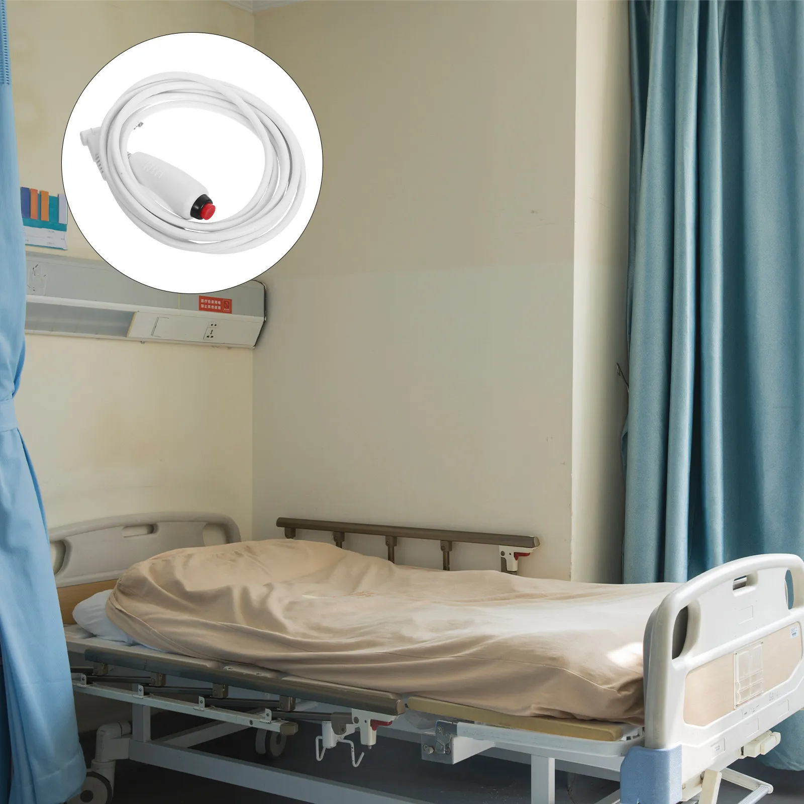 

Nurse Call Button Red Momentary Push Button 6.35Mm Plug Cable Bed Sheet Clip Durable Medical Alert System Replacement Cord