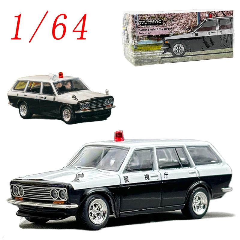 

TW Diecast 1/64 Scale Datsun Bluebird 510 Wagon Police Car Model Datsun Bluebird Alloy Car Model Collection Decoration