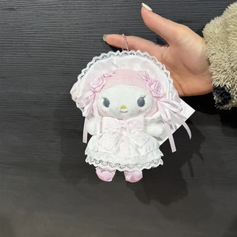 

Новинка: Плюшевый брелок Kawaii My Melody в свадебном платье, милый мультяшный кулон для сумки, очаровательный декор для девочек