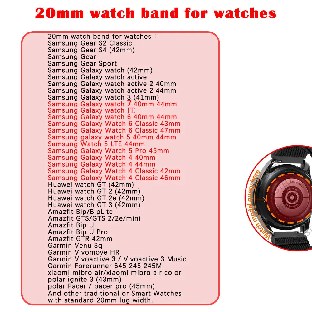 Trilha loop cinta para samsung galaxy watch 7 6 4 clássico 5 pro 44mm 40mm 47mm 43mm 45mm pulseira de náilon correa galaxy watch 7 band