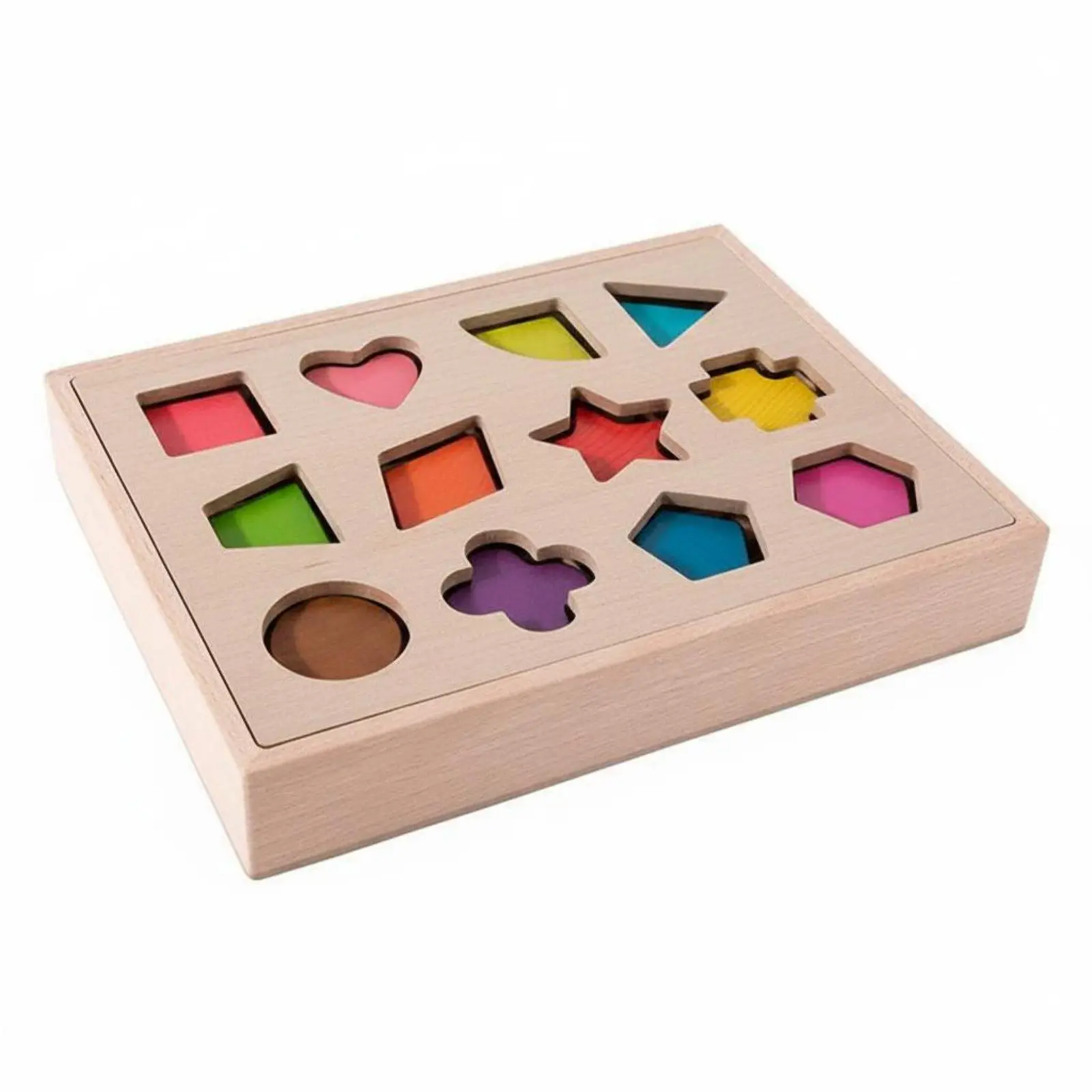 Wooden Shape Matching Board Fine Movement Skills Developmental Shape Matching