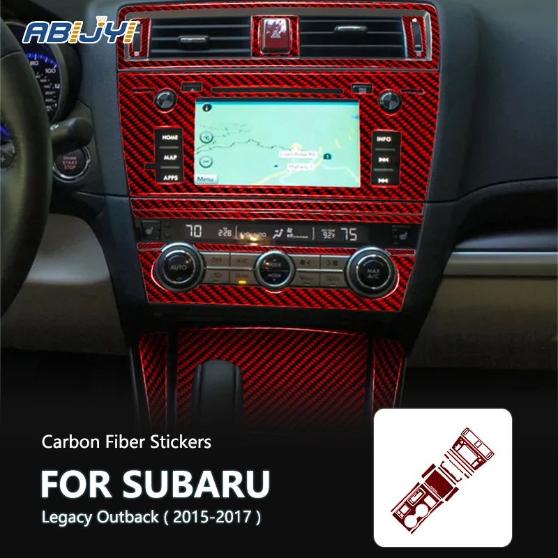 

Central Control Suite Carbon Fiber Red Stickers Decorative For Subaru Legacy Outback 2015 2016 2017 Car Interior Accessories