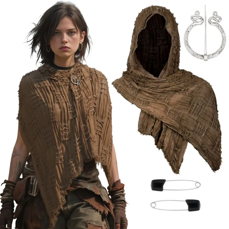 

Beggar Style Linen Cotton Scarf Vintage Distressed Tassel Shawl Versatile