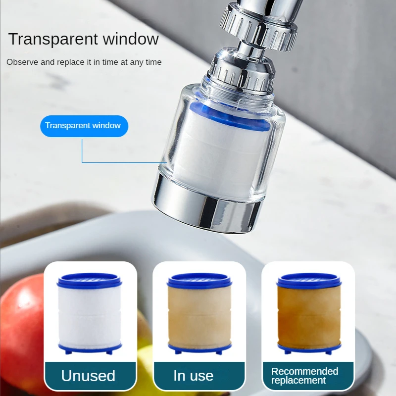 Household Faucet Filter Splash-proof Head Shower Water Filter Universal Kitchen Tap Water Booster Extension Extender