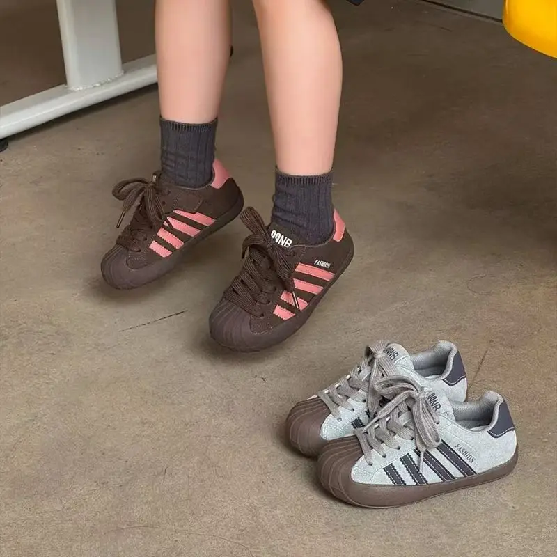 Kids'Casual Shoes Color Blocking PU Leather Autumn Shoes For Children Anti-slip Designer Breathable Pink Blue Size 26-37