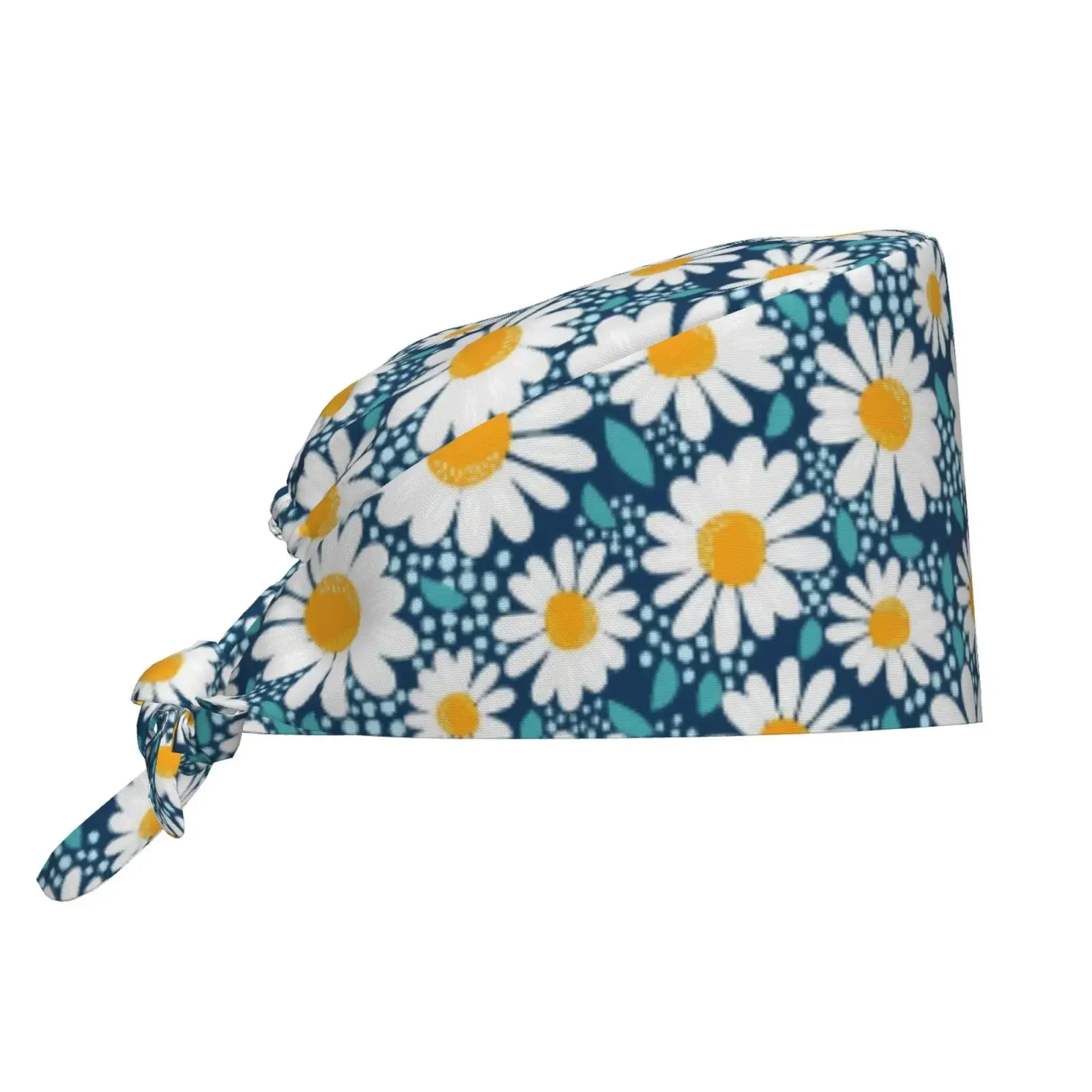 Customized Floral Printed Breathable Cap Unisex Nurse Hair Cap Role Work