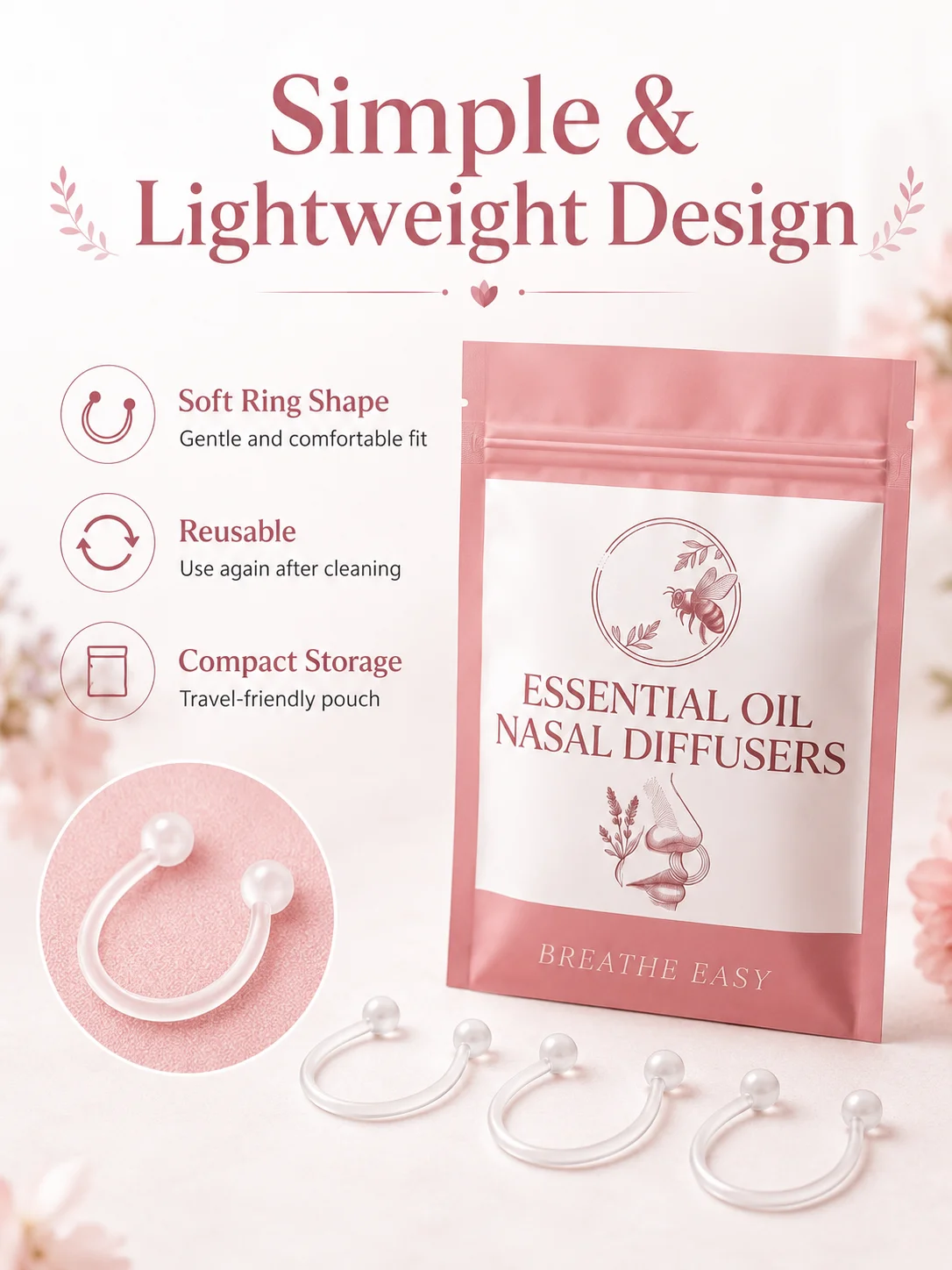 7Pcs Essential Oil Nasal Diffuser Rings