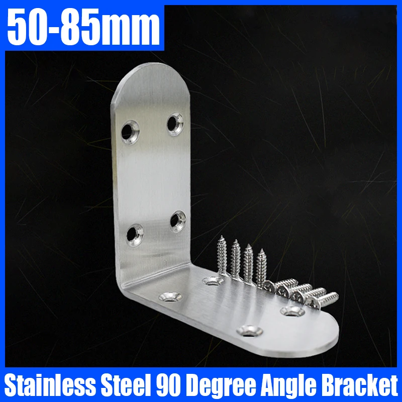 

2PC Thickened Stainless Steel 90 Degree Angle Bracket Corner Brackets L Bracket Joint Bracket Fastener For Table/Chair/Cabinet