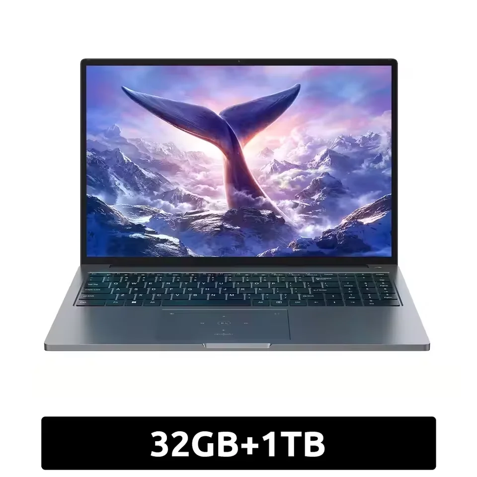 Blackview ‎ GamiBook 8 laptop, 16 inch, AMD R7 7735HS, DDR5, 32 GB RAM, 1 TB SSD, Windows 11, Radeon 680M grafische kaart, BT5.2, WiFi 6, pc-notebook voor thuisgebruik en op kantoor.