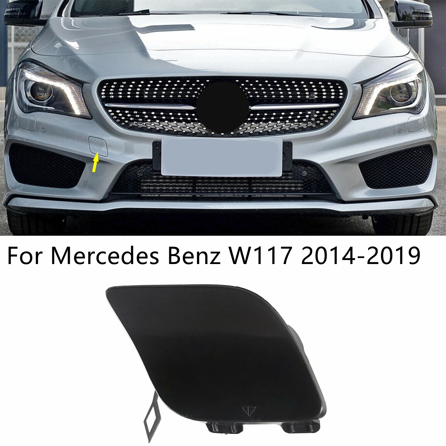 لمرسيدس بنز W117 CLA45 AMG CLA200 CLA250 CLA180 2014-2019 المصد الأمامي غطاء مقطورة غطاء 117 885 12 22 1178851222