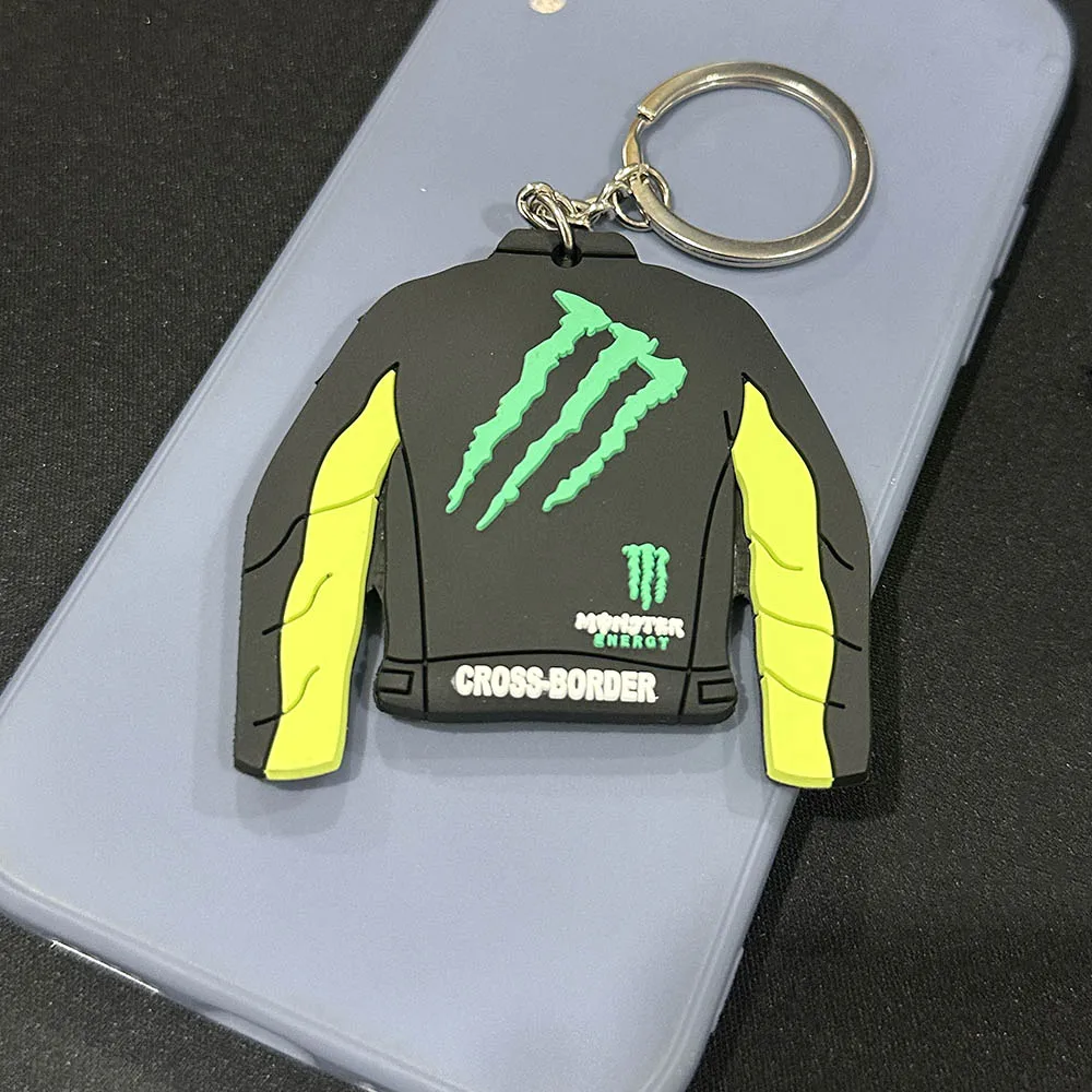 1PC Monster Energy Motorcycle Clothing Keychain PVC Silicone Double-sided Fashion Motorcycle Auto Accessories Keychain