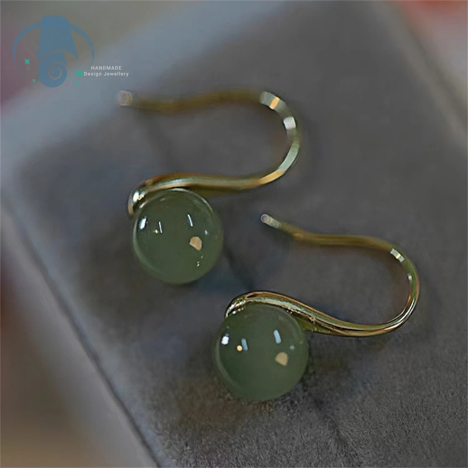 

Hetian Jade Earrings High Heel Design Elegant Vintage Style Dainty Luxury Jewelry for Women Gift for Her Fashion Jade Ear Studs