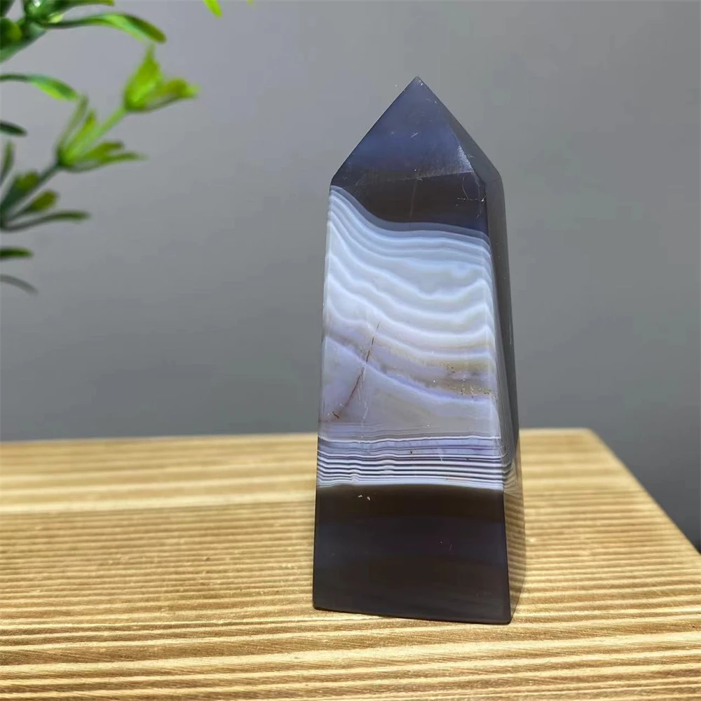 Natural Crystal Tower Blue Lace Agate Point Wand Druzy Gemstones Minerals Spiritual Reiki  Ornaments Home Decoration Room