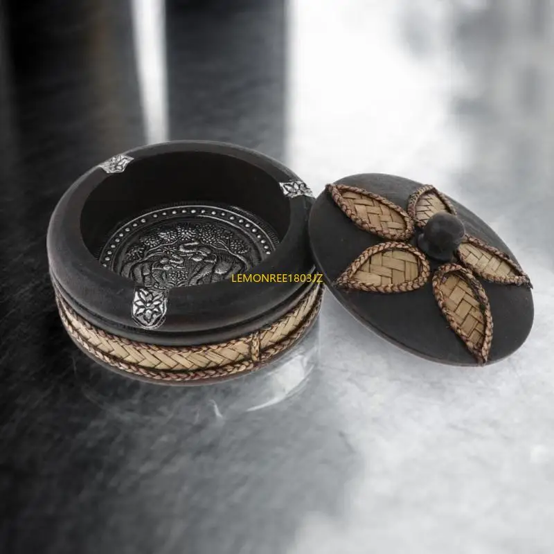 N58C Traditional bois thaïlandais avec couvercle pour décoration polyvalence pour les fumeurs