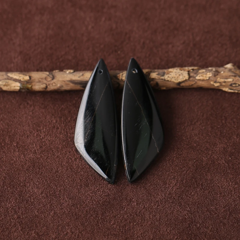 

Натуральный камень, синий тигровый глаз, просверленные передние серьги, бусины 44x16x5 мм, 11,1 г, полудрагоценные модные ювелирные изделия, кулон, аксессуар