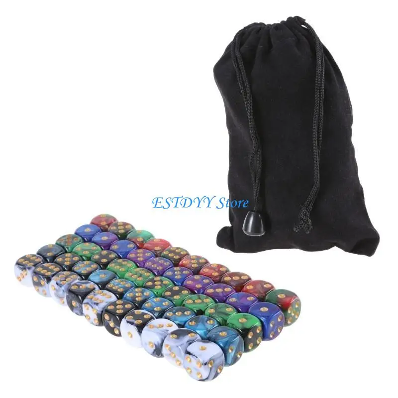 G6DE 50 قطعة أكريليك مزدوج اللون النردات الزاوية المستديرة النردات مزدوجة اللون الجدول لعبة النردات الرياضيات العد أداة التدريس