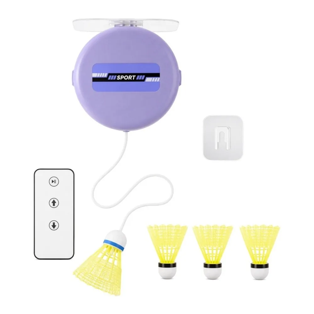 8pcs Ceiling Mounted Badminton Trainer Snap Button Height Adjustable Badminton Rebound Trainer Elastic Cord ABS