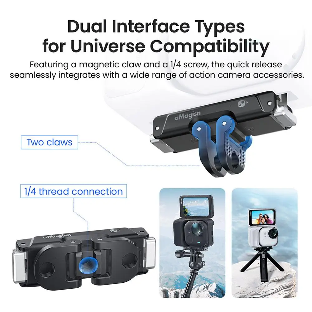 Magnetic Quick Release Base Mount For Insta360 Go Ultra Quick Release Bracket Sports Camera Expansion Adapter Accessories U0E5