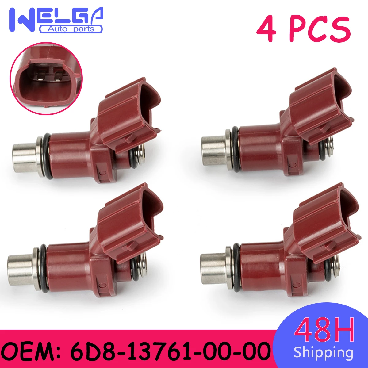 

4PCS 6D8-13761-00-00 Fuel Injector Fuel Injectors Nozzle For Yamaha OutBoard 80 BEL 75-90HP 4-Stroke 6D8137610000 Replacement