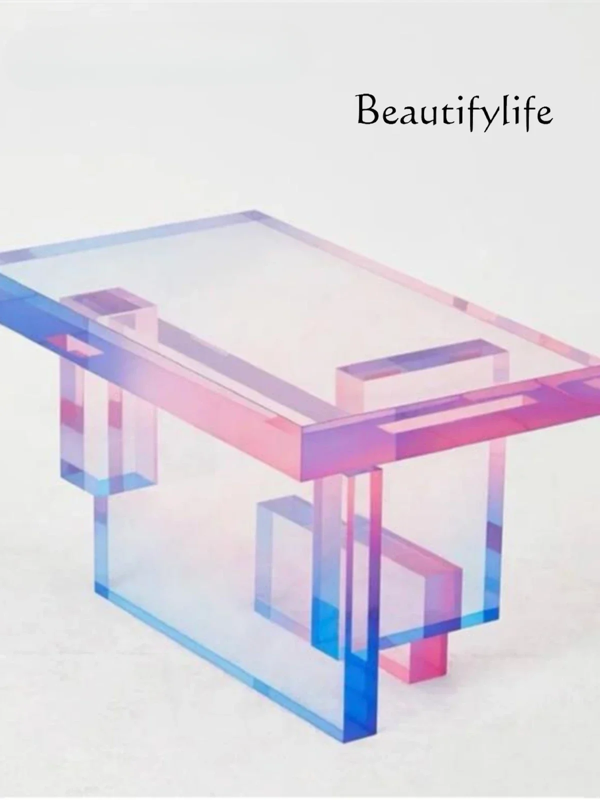 Gradual change of color acrylic table, entrance bar, simple modern glass light luxury art coffee table