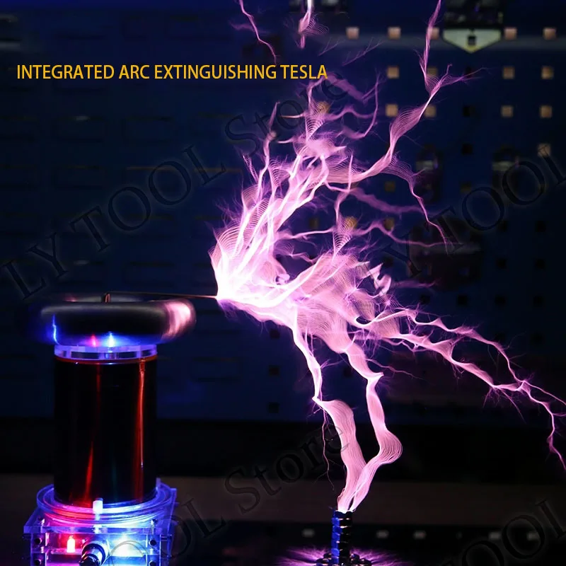 New Music Tesla Coil SSTC Product High-frequency Generator Ignition Lightning Model Integrated Arc Extinguishing Tesla 20cm