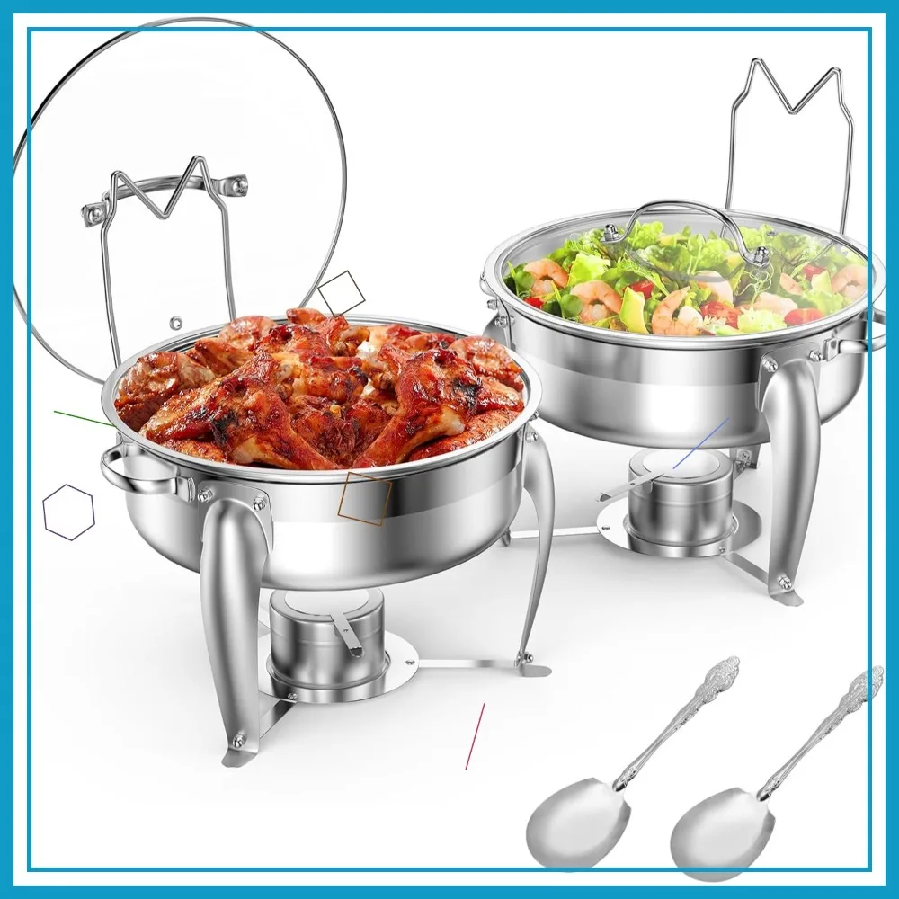 

6-летний набор жаровни из нержавеющей стали со стеклянной крышкой, подогреватель еды для вечеринок, свадеб, кейтеринга, мероприятий