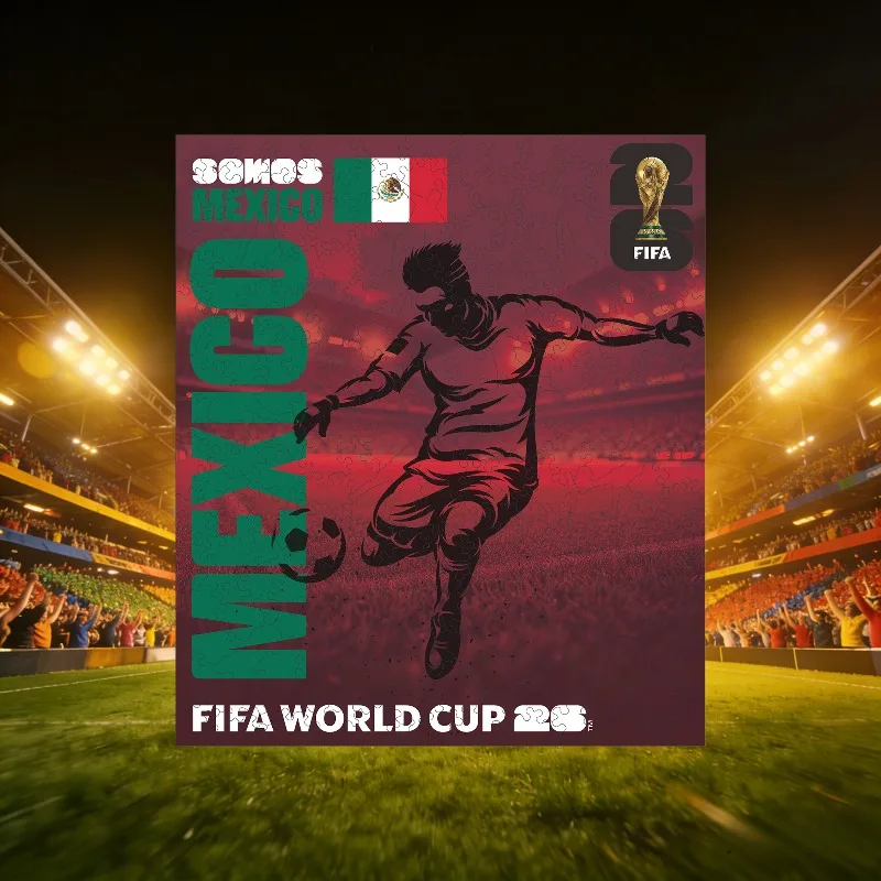 

Wooden Puzzle FIFA World Cup Mexico Stadium Pattern Irregular Adults High Difficulty Wood Jigsaw Brain Teaser Toy Football Gift