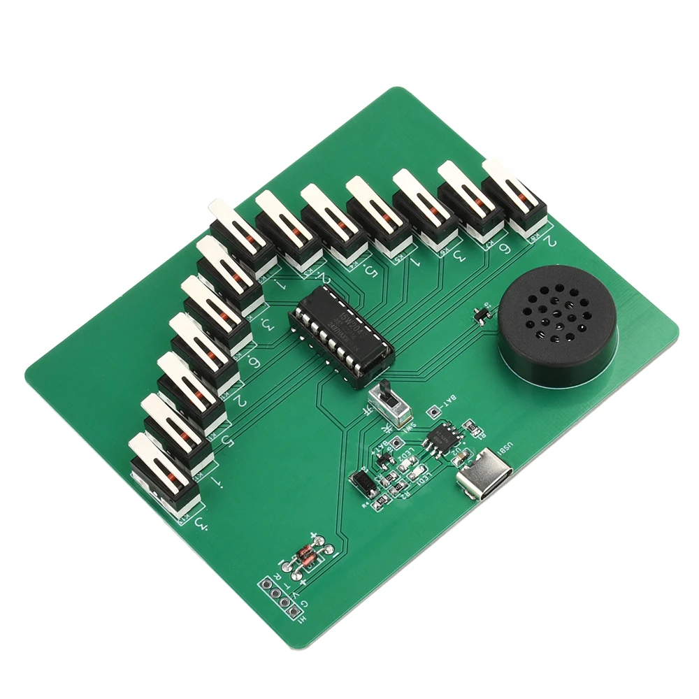 DC 3-5V Type-C Electronic Kalimba DIY Kits Pentatonic Scale Musical Instrument Circuit Board Welding Practice Teaching Parts Kit